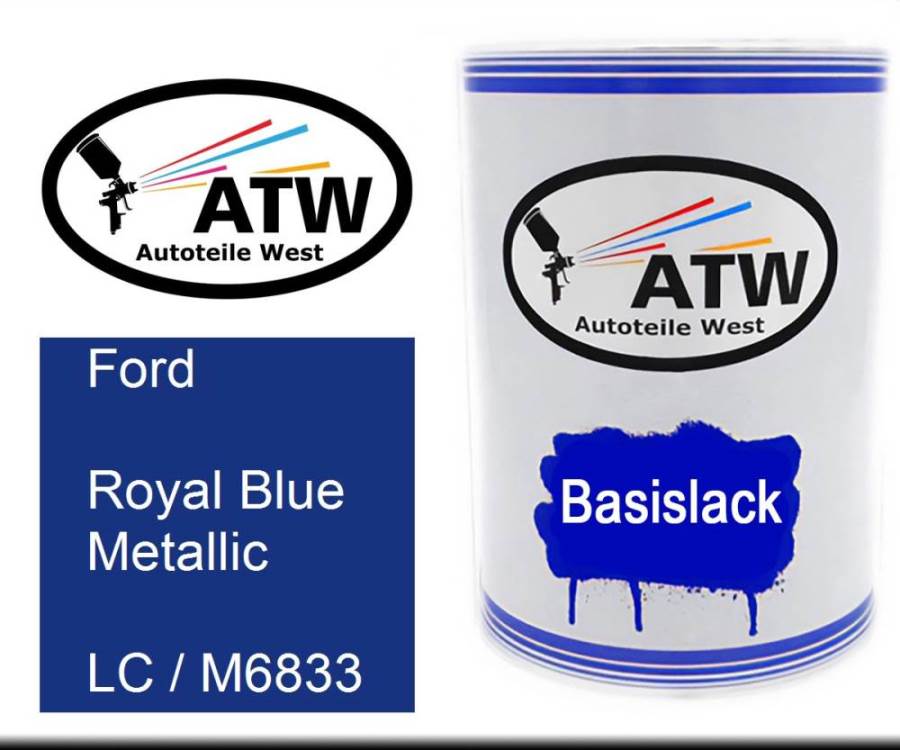 Ford, Royal Blue Metallic, LC / M6833: 500ml Lackdose, von ATW Autoteile West.